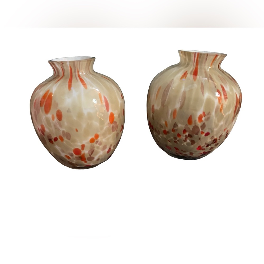 Yankee Candle Speckled Art Glass Bud Vase Cased Candle‎ Holder Lot Of 2